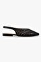 Women's Selira Black Leather Perforated Ballerinas - 3