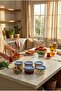 Set of 6 Glass Breakfast Jars with Soft Blue Lids and Transparent Storage Containers 425 Cc - 5