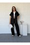 Black short sleeve parachute modal set with drawstring - 5