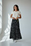 Women's Pleated Patterned Gypsy Skirt with Elastic Waist and Sleeves - 2