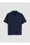 Lacivert loose fit resort collar muslin men's shirt from güli̇s clothing - 8