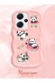 Simple Pink Silicone Phone Case Compatible with Redmi Note 13 Pro Plus 5g Shockproof Panda Pattern