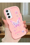 Samsung Galaxy A34 5g Compatible Shockproof Simple Pink Silicone Phone Case Butterfly Pattern