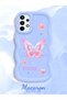 Samsung Galaxy A73 Compatible Shockproof Simple Blue Silicone Phone Case Butterfly Pattern - 2