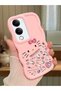 Vivo Y04S Compatible Shockproof Simple Pink Silicone Phone Case Hello Kitty Pattern