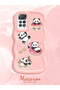 Simple Pink Silicone Phone Case Compatible with Redmi Note 11 Pro 5g Shockproof Panda Pattern