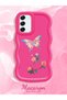 Samsung Galaxy S21 Fe Compatible Shockproof Simple Red Silicone Phone Case Butterfly Pattern - 2