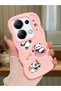 Simple Pink Silicone Phone Case Panda Pattern Shockproof Compatible with Poco M6 Pro 4g - 2