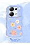 Redmi Note 13 Pro 4g Compatible Shockproof Simple Blue Silicone Phone Case Flower Pattern - 3