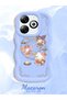 Simple Blue Silicone Phone Case Kitty Pattern Compatible with Infinix Smart 8 Shockproof