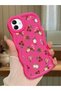 Samsung Galaxy A04 Compatible Shockproof Simple Red Silicone Phone Case Cover Flower Pattern