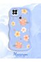 Redmi 10A Compatible Shockproof Simple Blue Silicone Phone Case Cover Flower Pattern - 2