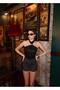 Neck Strap Buckle Crop Top - Black Black - 3