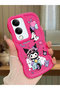 Vivo Y04 Compatible Shockproof Simple Red Silicone Phone Case Kuromi Pattern