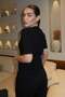 Black V-Neck Knitted Women's Knitwear T-Shirt Sh372 - 5