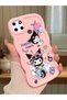 Realme C21Y Compatible Shockproof Simple Pink Silicone Phone Case Kuromi Pattern