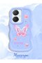 Vivo Y27 Compatible Shockproof Simple Blue Silicone Phone Case Butterfly Pattern - 2