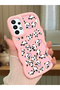 Samsung Galaxy A73 Compatible Shockproof Simple Pink Silicone Phone Case Panda Pattern