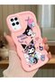 Samsung Galaxy M12 Compatible Shockproof Simple Pink Silicone Phone Case Kuromi Pattern