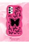 Samsung Galaxy A73 Compatible Shockproof Simple Red Silicone Phone Case Butterfly Pattern - 2