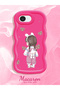iPhone 16E Compatible Shockproof Simple Red Silicone Phone Case Girl Pattern - 2