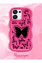 A6 Pro 5g Compatible Shockproof Simple Red Silicone Phone Case Butterfly Pattern - 2