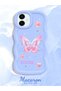 Samsung Galaxy A06 Compatible Shockproof Simple Blue Silicone Phone Case Butterfly Pattern - 2