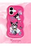 iPhone 16 Plus Compatible Shockproof Simple Red Silicone Phone Case Kuromi Pattern - 2
