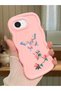 iPhone 16E Compatible Shockproof Simple Pink Silicone Phone Case Butterfly Pattern