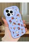 iPhone 13 Pro Compatible Shockproof Simple Blue Silicone Phone Case Cover Flower Pattern