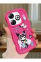 Infinix Smart 8 Compatible Shockproof Simple Red Silicone Phone Case Kuromi Pattern