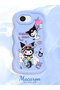 iPhone 16E Compatible Shockproof Simple Blue Silicone Phone Case Kuromi Pattern - 2