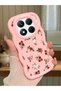 For Xiaomi Redmi Note 14 Pro 4g Compatible Shockproof Simple Pink Silicone Phone Case Flower Pattern