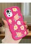 Xiaomi Redmi Note 10 4g Compatible Anti-Knock Simple Red Silicone Phone Case Cover Flower Pattern