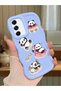 Simple Blue Silicone Phone Case Compatible with Samsung Galaxy S21 Fe Shockproof Design Panda Pattern - 2