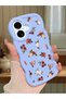 iPhone 17 Compatible Shockproof Simple Blue Silicone Phone Case Flower Pattern