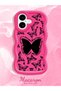 iPhone 17 Compatible Shockproof Simple Red Silicone Phone Case Butterfly Pattern - 2