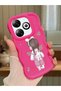 Infinix Hot 40I Compatible Shockproof Simple Red Silicone Phone Case Girl Pattern