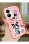 Vivo Y56 Compatible Shockproof Simple Pink Silicone Phone Case Kuromi Pattern
