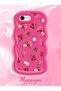 iPhone Se 2020 Compatible Shockproof Simple Red Silicone Phone Case Cover Flower Pattern - 2