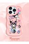 iPhone 15 Pro Compatible Shockproof Simple Pink Silicone Phone Case Kuromi Pattern - 2