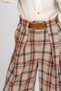 Women's Summer Beige Silvara Pleated Wide Leg Linen Trousers Stylish Daily Comfortable 30385 - 2