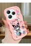 Infinix Hot 40 Compatible Shockproof Simple Pink Silicone Phone Case Kuromi Pattern