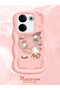 Simple Pink Silicone Phone Case Kitty Pattern Compatible with Tecno Camon 20 Shockproof