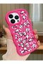 iPhone 13 Pro Max Compatible Shockproof Simple Red Silicone Phone Case Panda Pattern