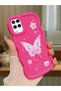 Samsung Galaxy A12 Compatible Shockproof Simple Red Silicone Phone Case Butterfly Pattern
