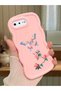 iPhone 7 Plus Compatible Shockproof Simple Pink Silicone Phone Case Butterfly Pattern