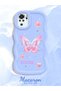Redmi Note 10S Compatible Shockproof Simple Blue Silicone Phone Case Butterfly Pattern - 2