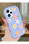 Redmi Note 12 Pro 5g Compatible Shockproof Simple Blue Silicone Phone Case Cover Flower Pattern