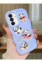 Simple Blue Silicone Phone Case Panda Pattern Compatible with Samsung Galaxy A17 Shockproof - 2
